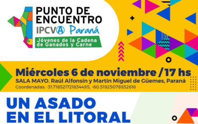 ¡Este 6 de noviembre llega un nuevo Punto de Encuentro Joven del IPCVA a Paraná!